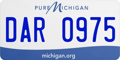 MI license plate DAR0975