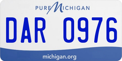 MI license plate DAR0976