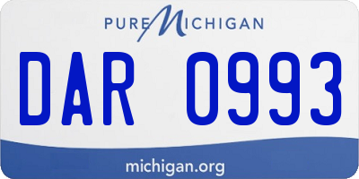 MI license plate DAR0993