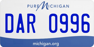 MI license plate DAR0996