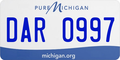 MI license plate DAR0997