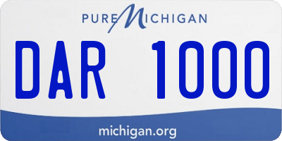 MI license plate DAR1000