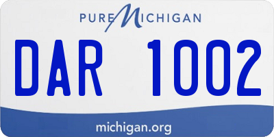MI license plate DAR1002