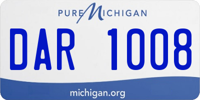 MI license plate DAR1008
