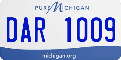 MI license plate DAR1009