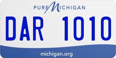 MI license plate DAR1010