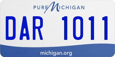 MI license plate DAR1011