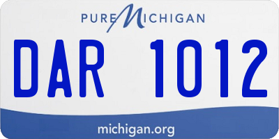 MI license plate DAR1012