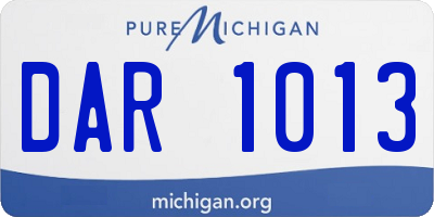 MI license plate DAR1013
