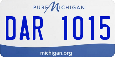 MI license plate DAR1015