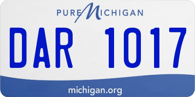 MI license plate DAR1017
