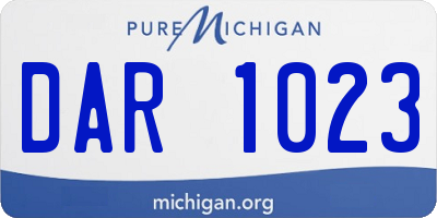MI license plate DAR1023