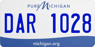 MI license plate DAR1028
