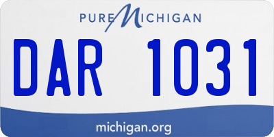 MI license plate DAR1031