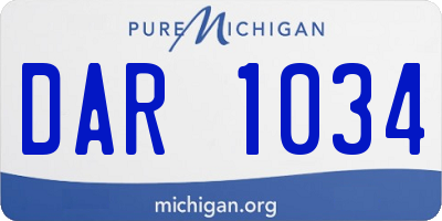 MI license plate DAR1034