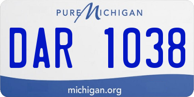 MI license plate DAR1038