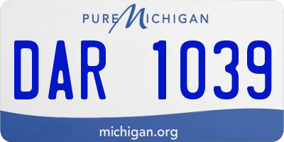 MI license plate DAR1039