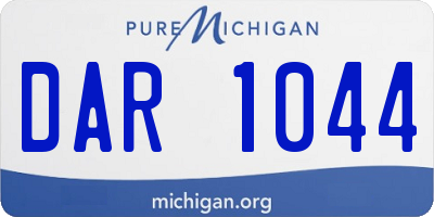 MI license plate DAR1044