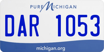 MI license plate DAR1053