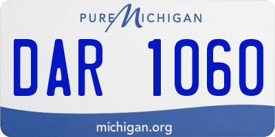 MI license plate DAR1060