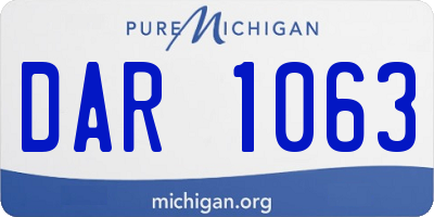 MI license plate DAR1063