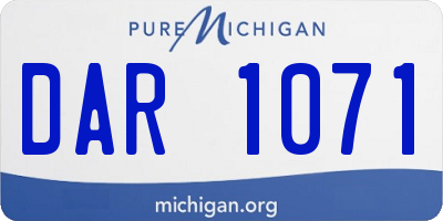 MI license plate DAR1071