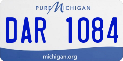 MI license plate DAR1084