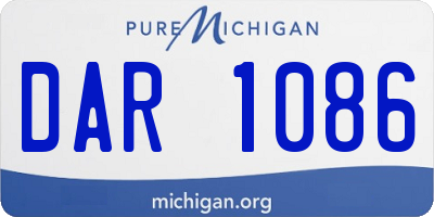 MI license plate DAR1086