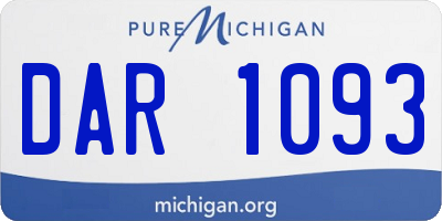 MI license plate DAR1093