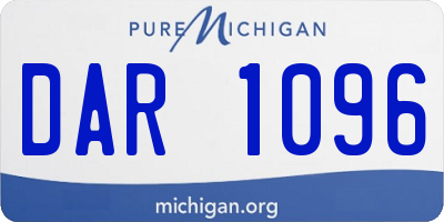 MI license plate DAR1096
