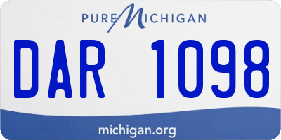 MI license plate DAR1098