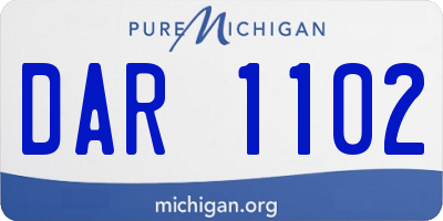 MI license plate DAR1102