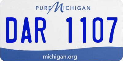 MI license plate DAR1107