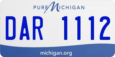 MI license plate DAR1112