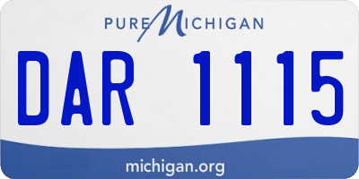 MI license plate DAR1115