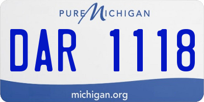 MI license plate DAR1118