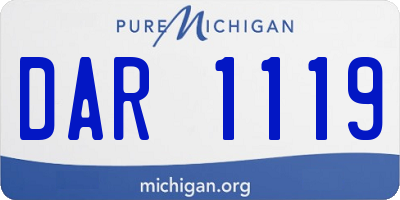 MI license plate DAR1119