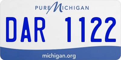 MI license plate DAR1122