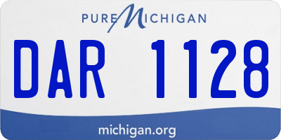 MI license plate DAR1128