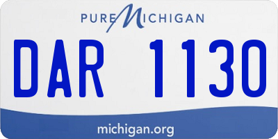 MI license plate DAR1130