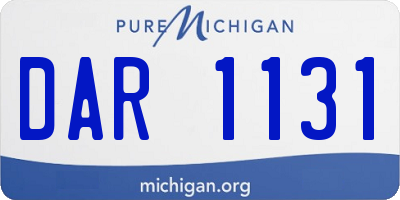 MI license plate DAR1131