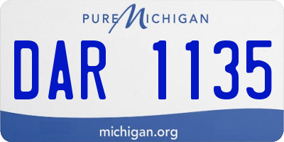 MI license plate DAR1135