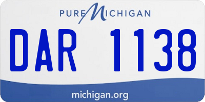 MI license plate DAR1138