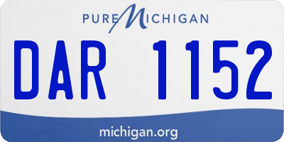 MI license plate DAR1152