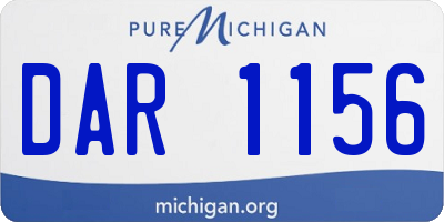 MI license plate DAR1156