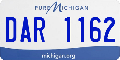 MI license plate DAR1162