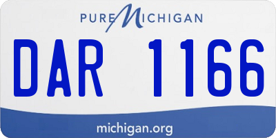 MI license plate DAR1166