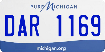 MI license plate DAR1169