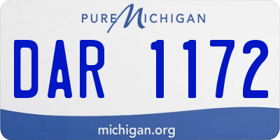 MI license plate DAR1172