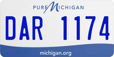 MI license plate DAR1174